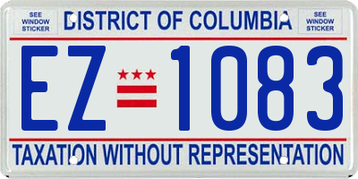 DC license plate EZ1083