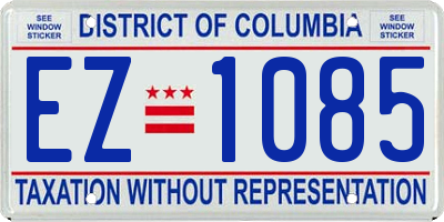 DC license plate EZ1085