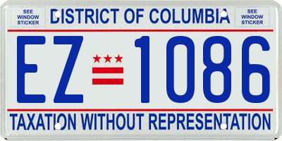 DC license plate EZ1086