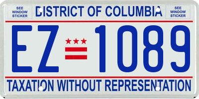 DC license plate EZ1089