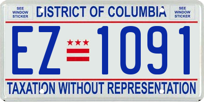 DC license plate EZ1091