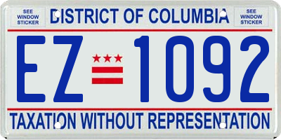 DC license plate EZ1092