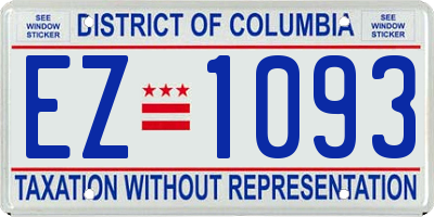 DC license plate EZ1093