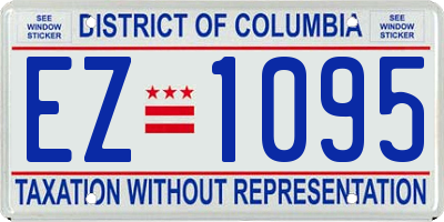 DC license plate EZ1095