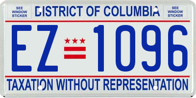 DC license plate EZ1096