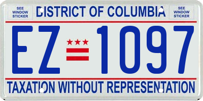 DC license plate EZ1097