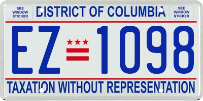 DC license plate EZ1098