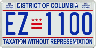 DC license plate EZ1100