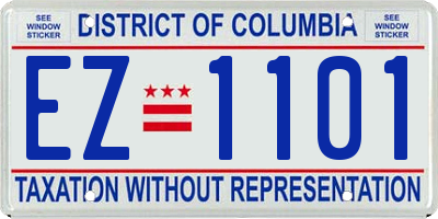 DC license plate EZ1101