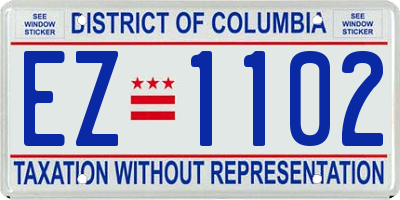 DC license plate EZ1102