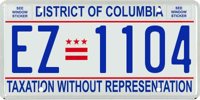 DC license plate EZ1104