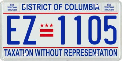 DC license plate EZ1105