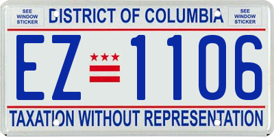 DC license plate EZ1106