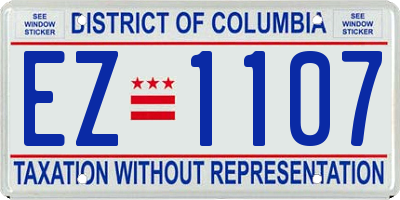 DC license plate EZ1107