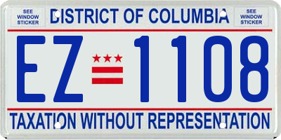 DC license plate EZ1108