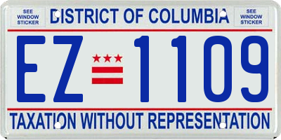 DC license plate EZ1109