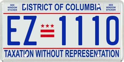 DC license plate EZ1110