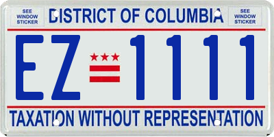 DC license plate EZ1111