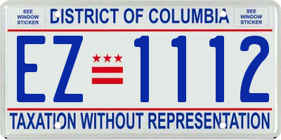 DC license plate EZ1112