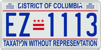 DC license plate EZ1113