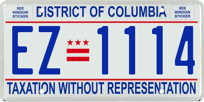 DC license plate EZ1114