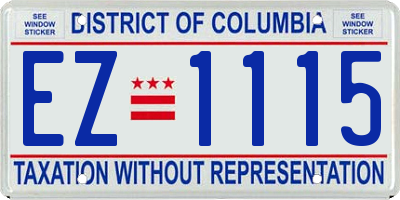 DC license plate EZ1115