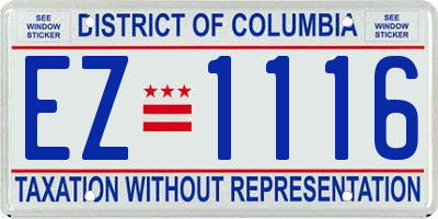 DC license plate EZ1116