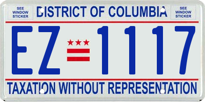 DC license plate EZ1117