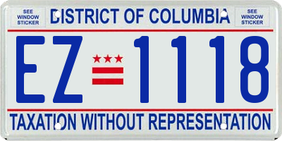 DC license plate EZ1118