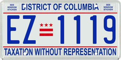 DC license plate EZ1119