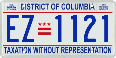 DC license plate EZ1121