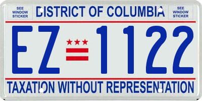 DC license plate EZ1122