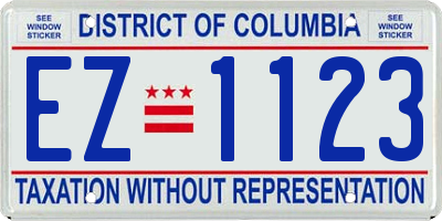 DC license plate EZ1123