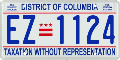 DC license plate EZ1124