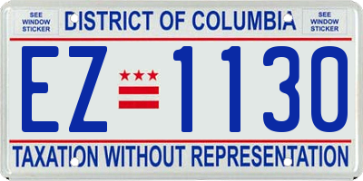 DC license plate EZ1130