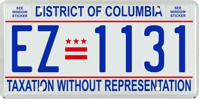 DC license plate EZ1131