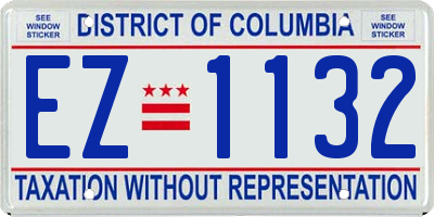 DC license plate EZ1132