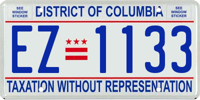 DC license plate EZ1133