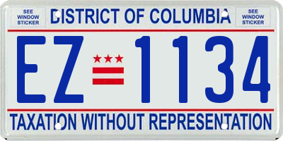 DC license plate EZ1134