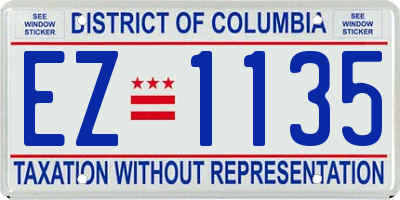 DC license plate EZ1135