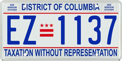 DC license plate EZ1137