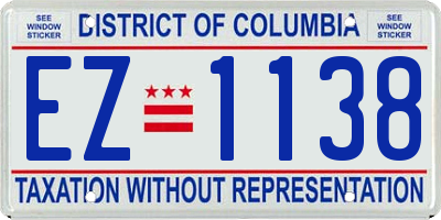 DC license plate EZ1138