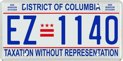 DC license plate EZ1140