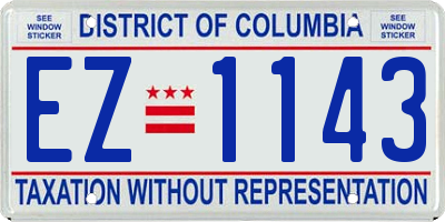 DC license plate EZ1143