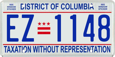 DC license plate EZ1148