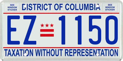 DC license plate EZ1150