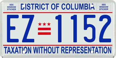 DC license plate EZ1152