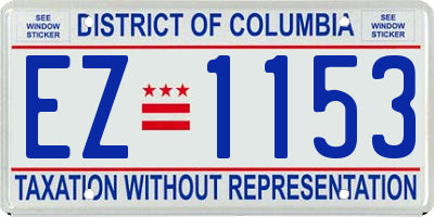 DC license plate EZ1153