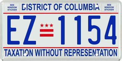 DC license plate EZ1154