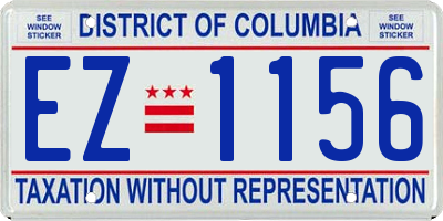 DC license plate EZ1156